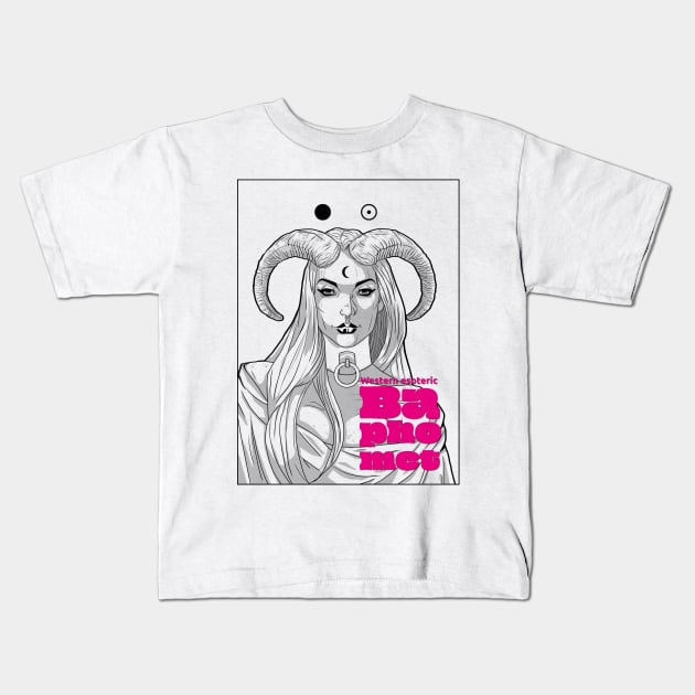 Baphomet, good and evil Kids T-Shirt by andres uran